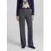 Rabe - 57-113450 wijde Stretch broek met ruiten print in blauw grijs beige.
